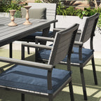 Ensemble de salle à manger d'extérieur Corvus Orville 6 pièces en aluminium avec plateau de table en WPC