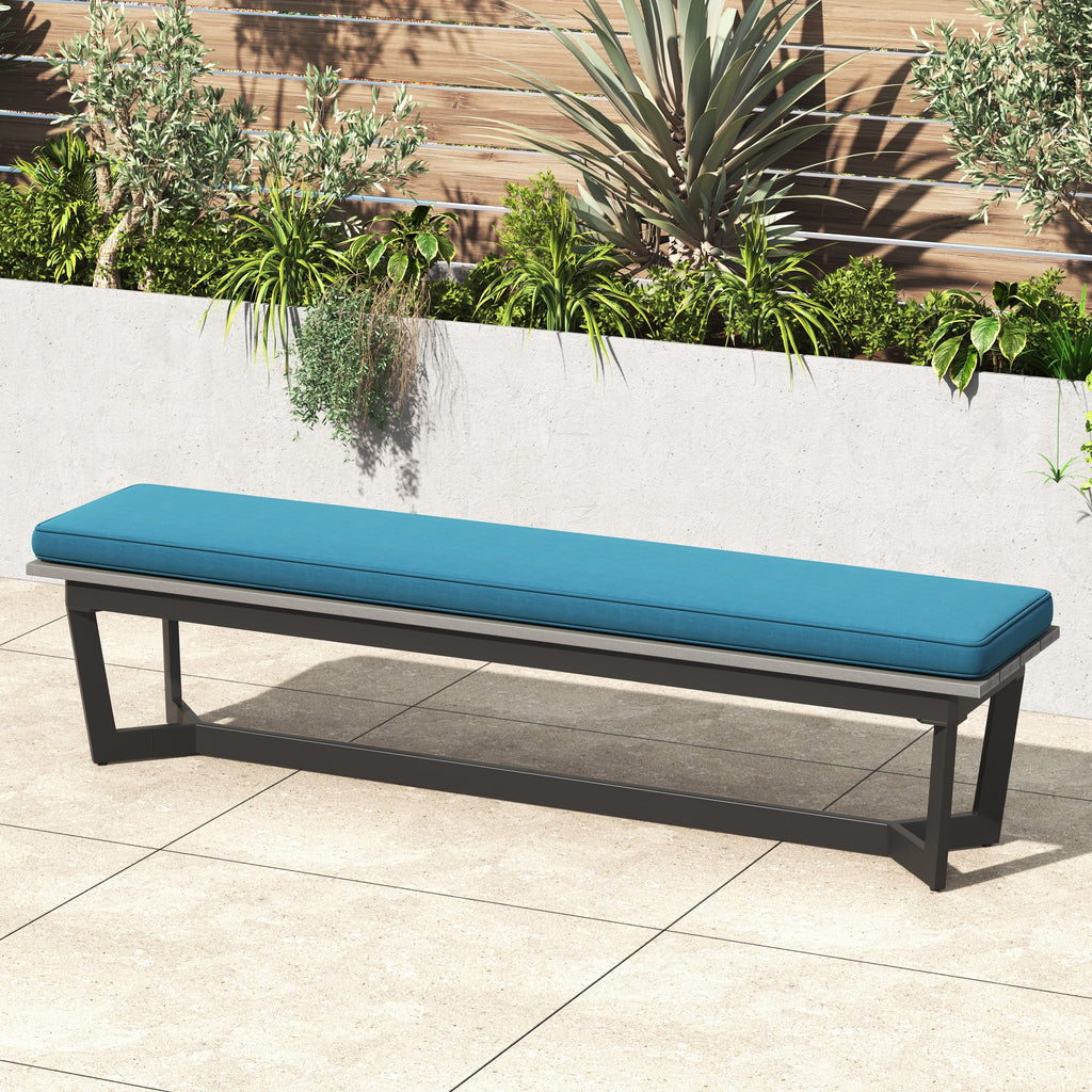 Ensemble de salle à manger d'extérieur Corvus Orville 6 pièces en aluminium avec plateau de table en WPC