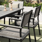 Ensemble de salle à manger d'extérieur Corvus Orville 6 pièces en aluminium avec plateau de table en WPC