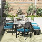 Ensemble de salle à manger d'extérieur Corvus Orville 6 pièces en aluminium avec plateau de table en WPC