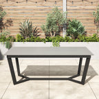 Ensemble de salle à manger d'extérieur Corvus Orville 6 pièces en aluminium avec plateau de table en WPC