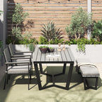 Ensemble de salle à manger d'extérieur Corvus Orville 6 pièces en aluminium avec plateau de table en WPC