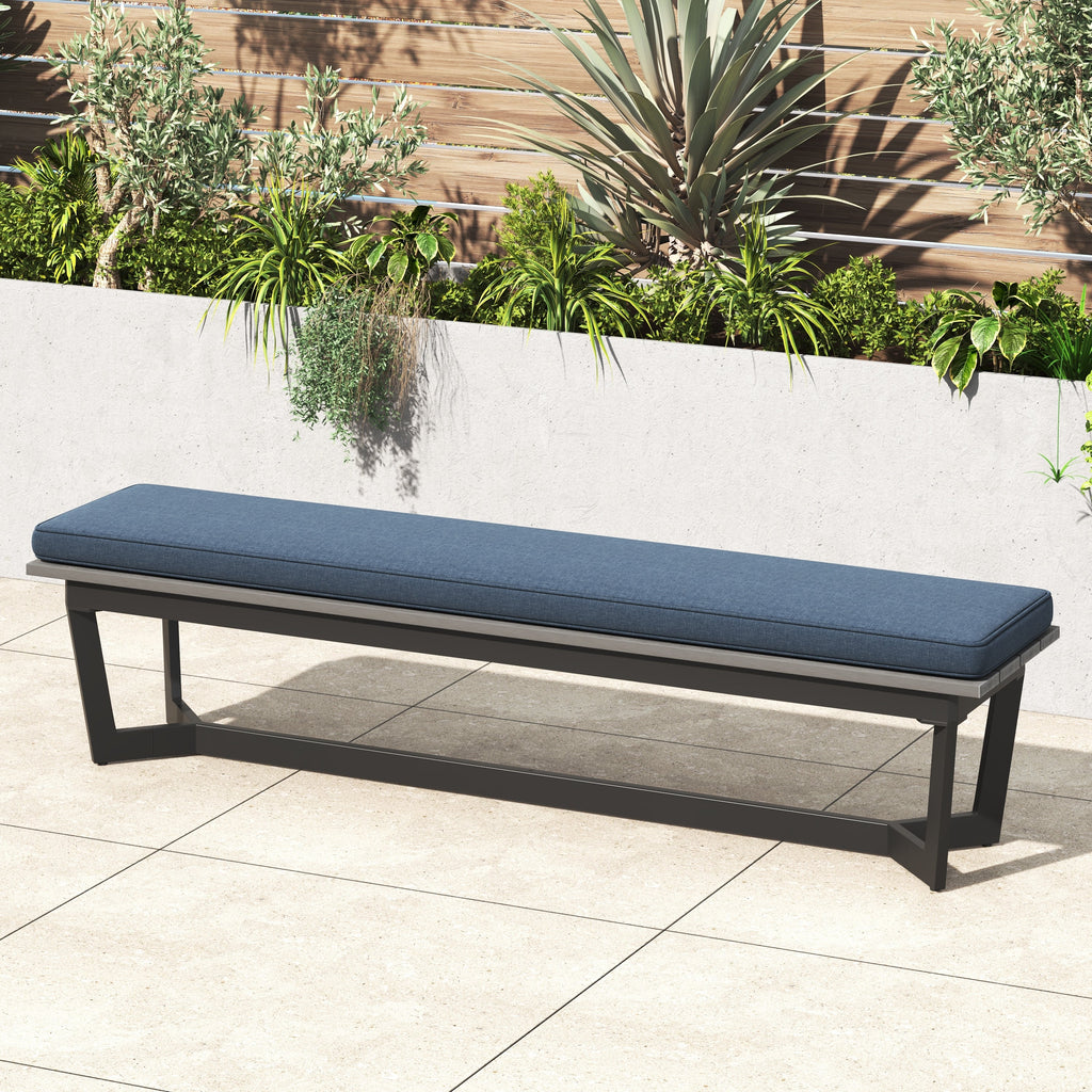 Ensemble de salle à manger d'extérieur Corvus Orville 6 pièces en aluminium avec plateau de table en WPC