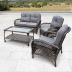 Ensemble de salon de jardin en osier Corvus Padova 4 pièces