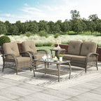 Ensemble de salon de jardin en osier Corvus Padova 4 pièces