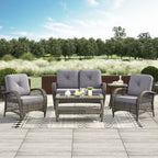 Ensemble de salon de jardin en osier Corvus Padova 4 pièces