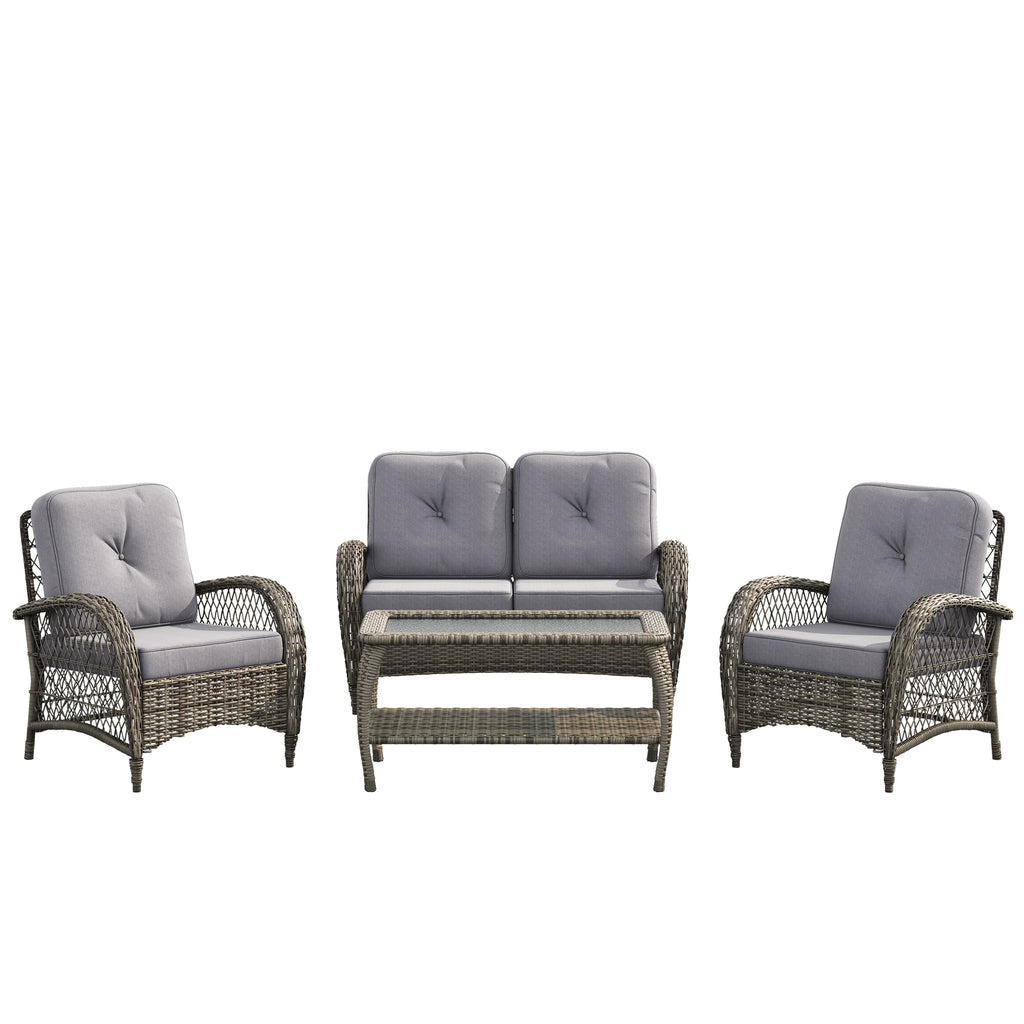 Ensemble de salon de jardin en osier Corvus Padova 4 pièces