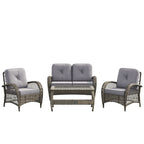 Ensemble de salon de jardin en osier Corvus Padova 4 pièces