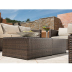 Ensemble de conversation sectionnel de 12 pièces en osier brun Corvus Trey pour meubles de patio