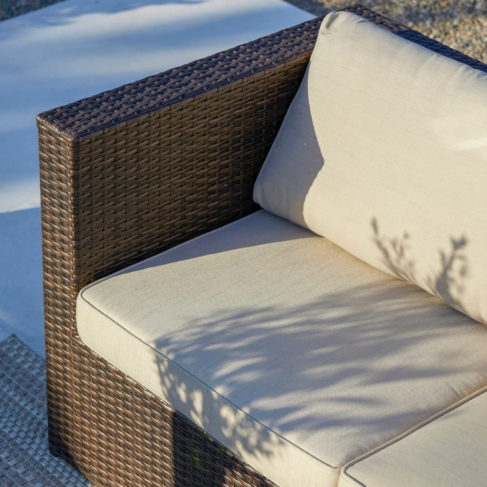 Ensemble de conversation sectionnel de 12 pièces en osier brun Corvus Trey pour meubles de patio