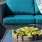 Ensemble de canapés de patio sectionnels en osier Corvus Trey 12 pièces