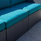 Ensemble de canapés de patio sectionnels en osier Corvus Trey 12 pièces