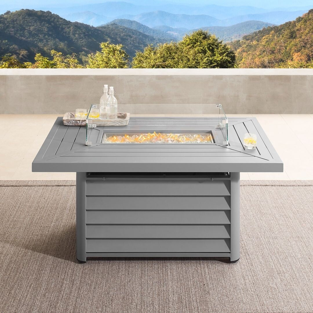 Ensemble de meubles de patio sectionnels Corvus Trey 13 pièces en osier tressé avec table à feu