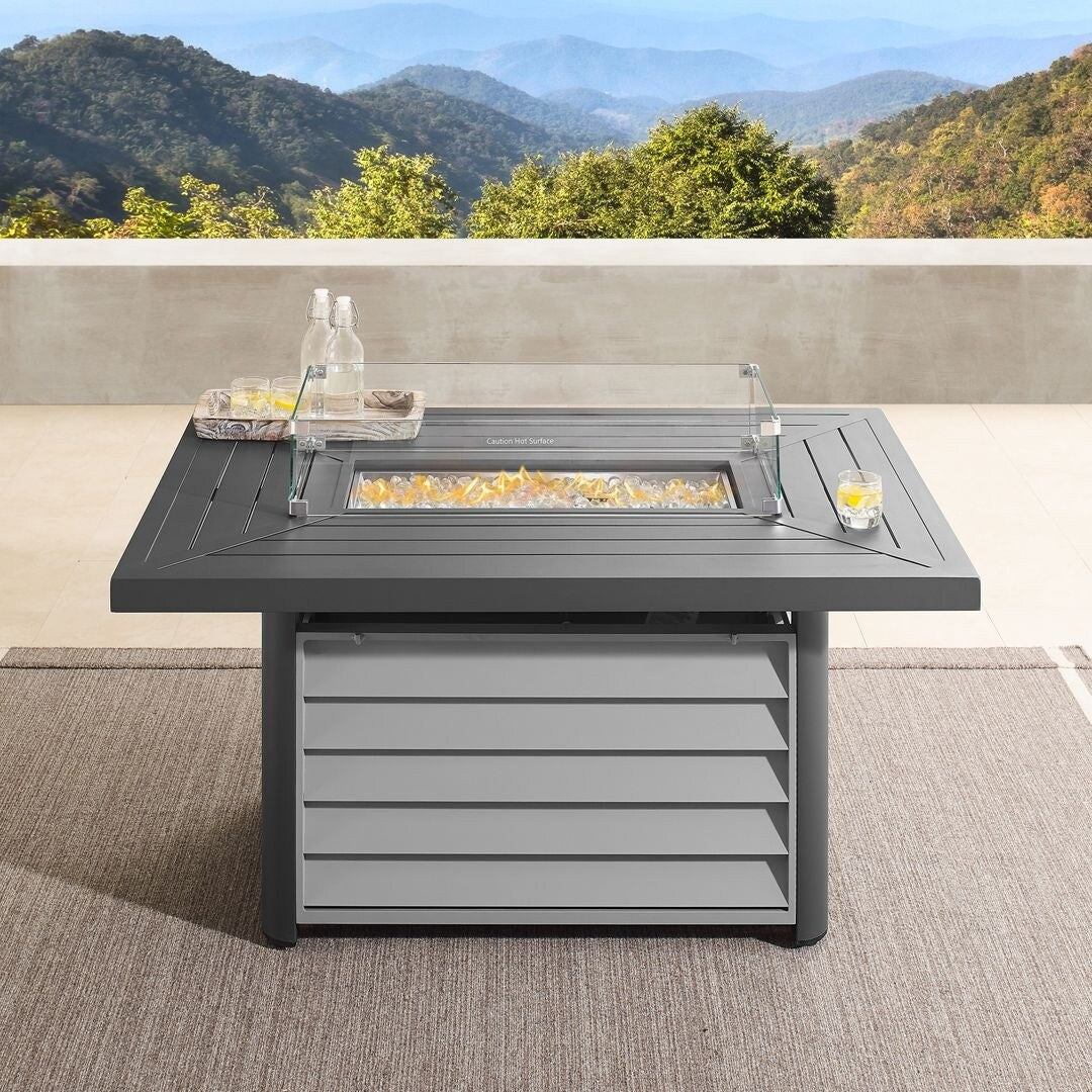 Ensemble de meubles de patio sectionnels Corvus Trey 13 pièces en osier tressé avec table à feu