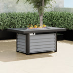 Ensemble de meubles de patio sectionnels Corvus Trey 13 pièces en osier tressé avec table à feu