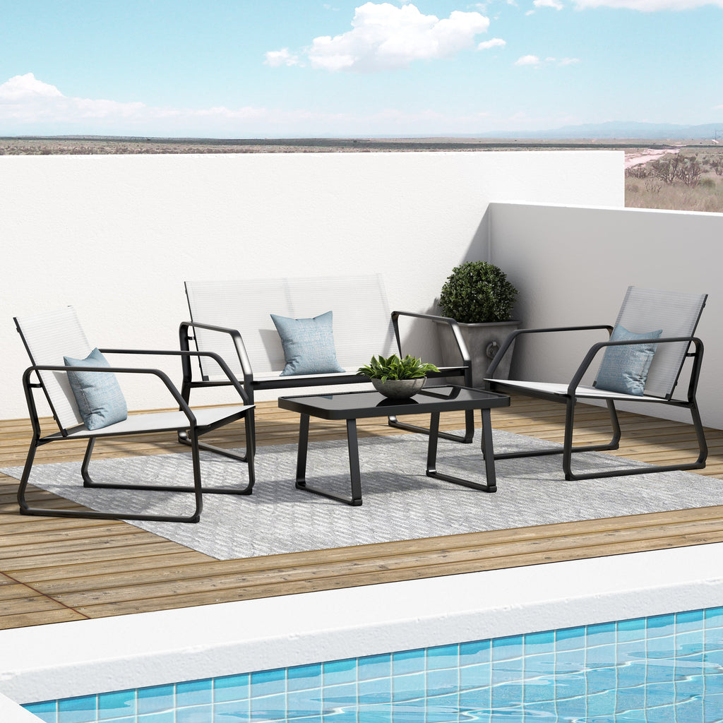 Ensemble de conversation en tissu pour l'extérieur Corvus Yorkdale, 4 pièces