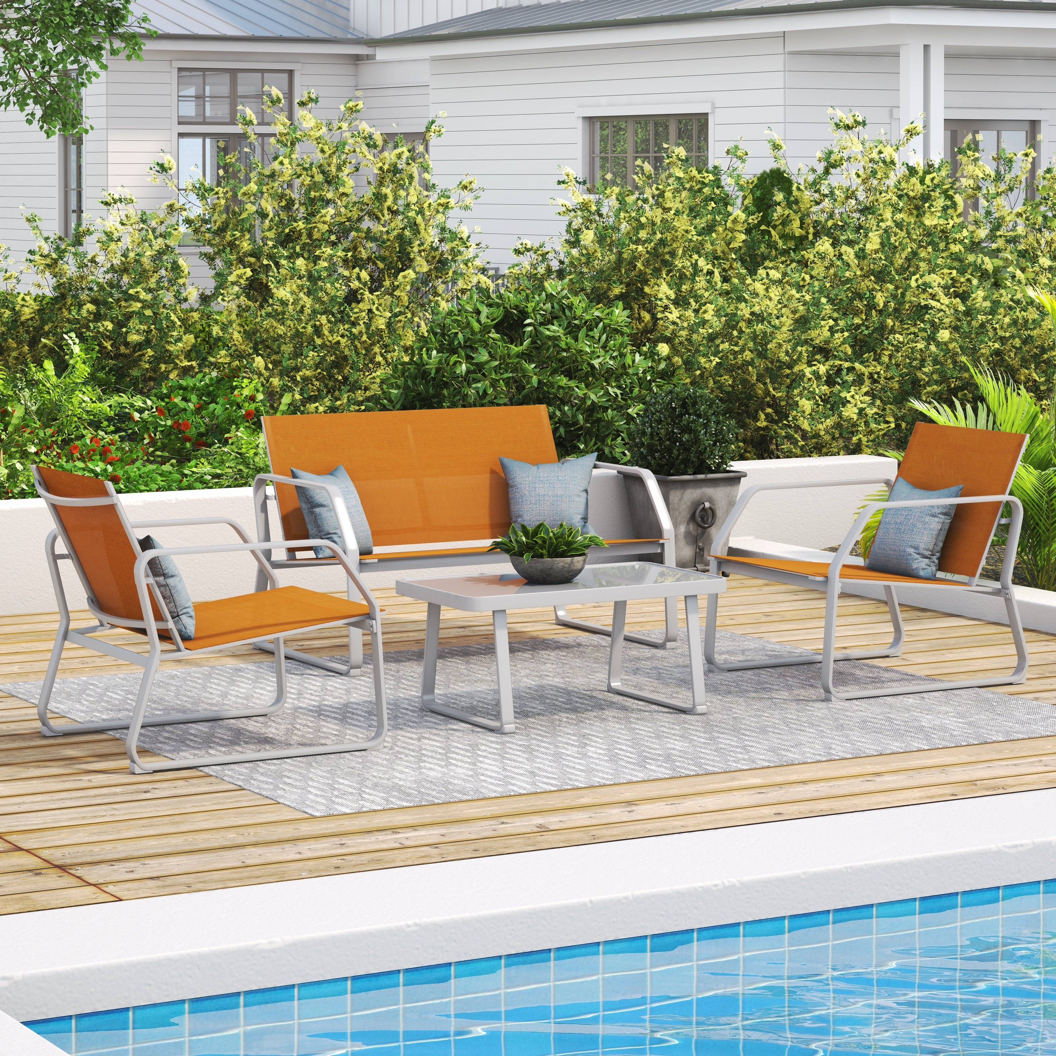 Ensemble de conversation en tissu pour l'extérieur Corvus Yorkdale, 4 pièces