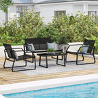 Ensemble de conversation en tissu pour l'extérieur Corvus Yorkdale, 4 pièces