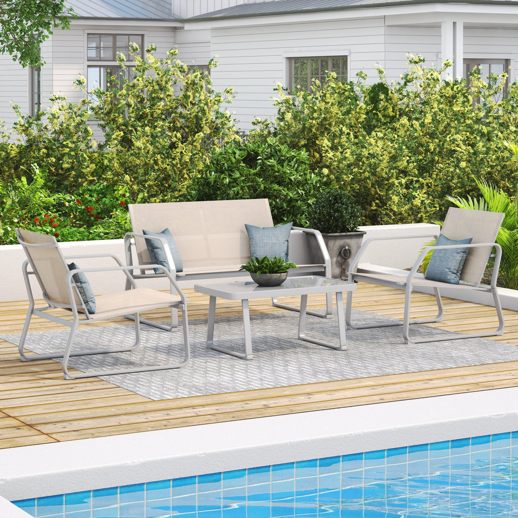 Ensemble de conversation en tissu pour l'extérieur Corvus Yorkdale, 4 pièces