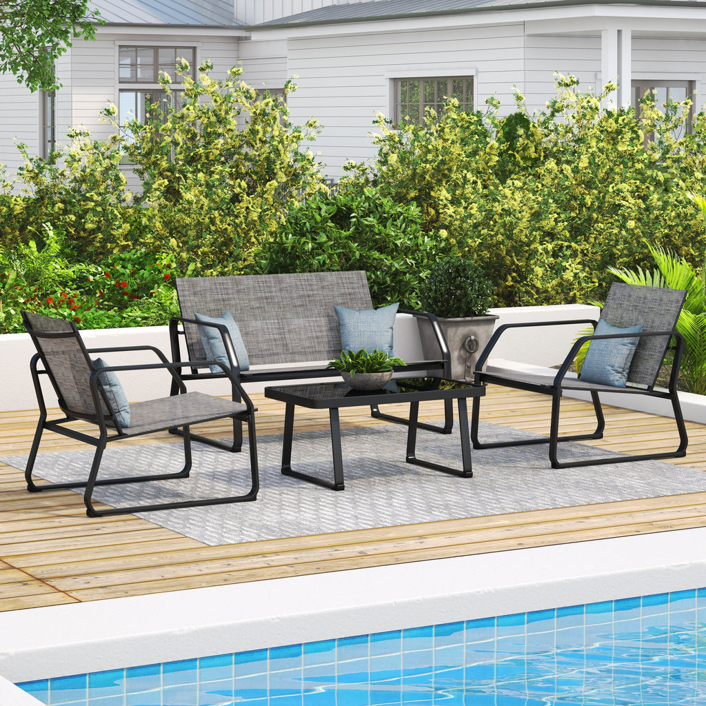 Ensemble de conversation en tissu pour l'extérieur Corvus Yorkdale, 4 pièces