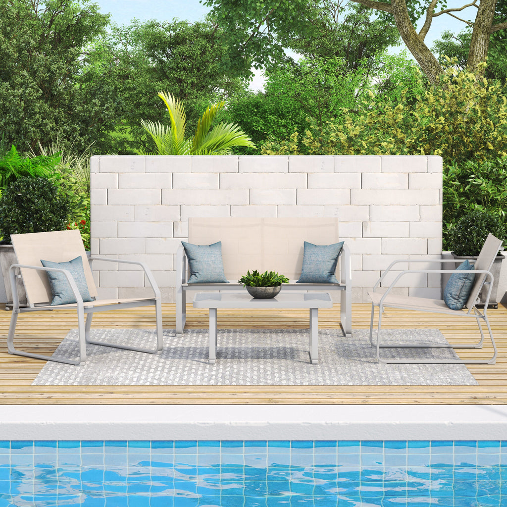 Ensemble de conversation en tissu pour l'extérieur Corvus Yorkdale, 4 pièces