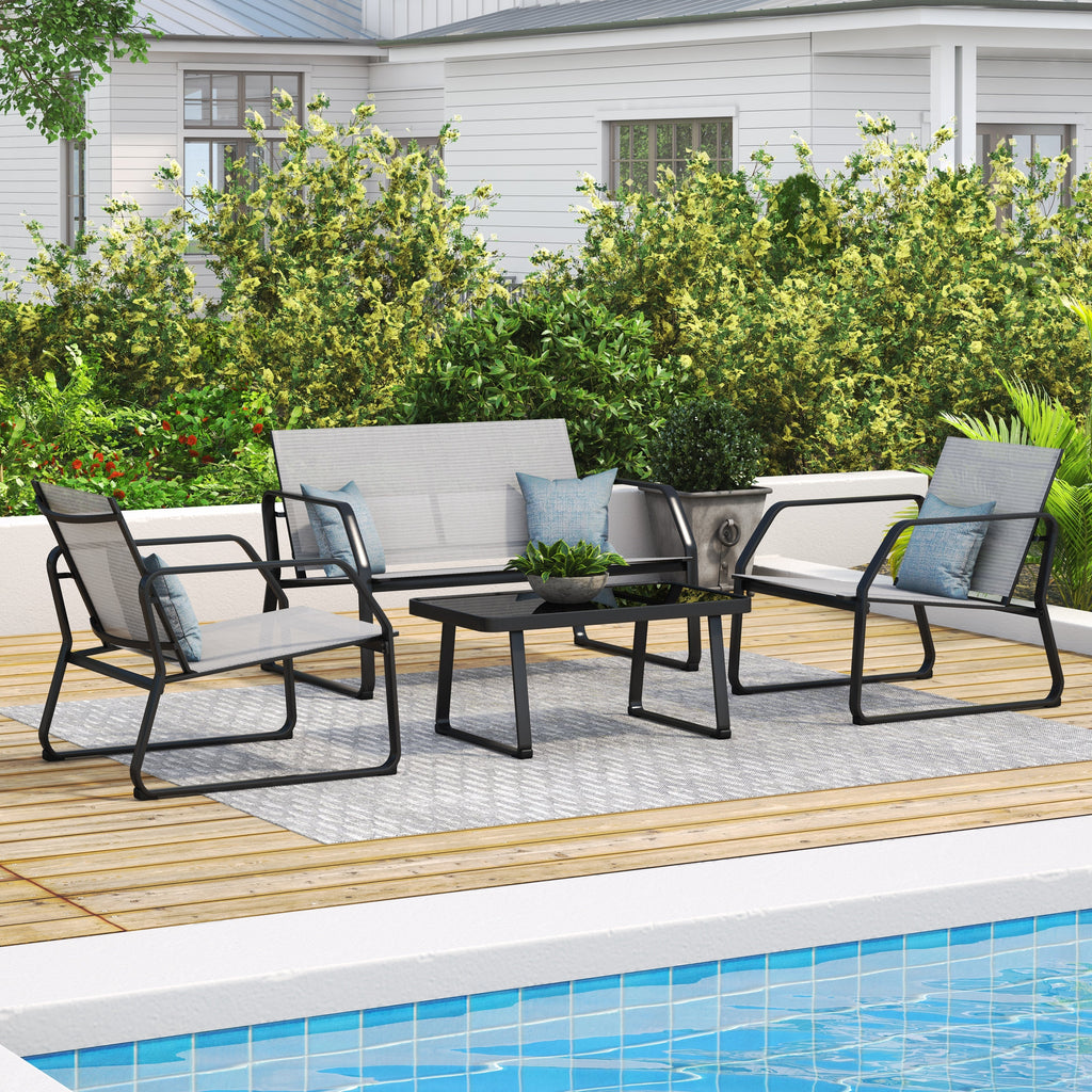 Ensemble de conversation en tissu pour l'extérieur Corvus Yorkdale, 4 pièces