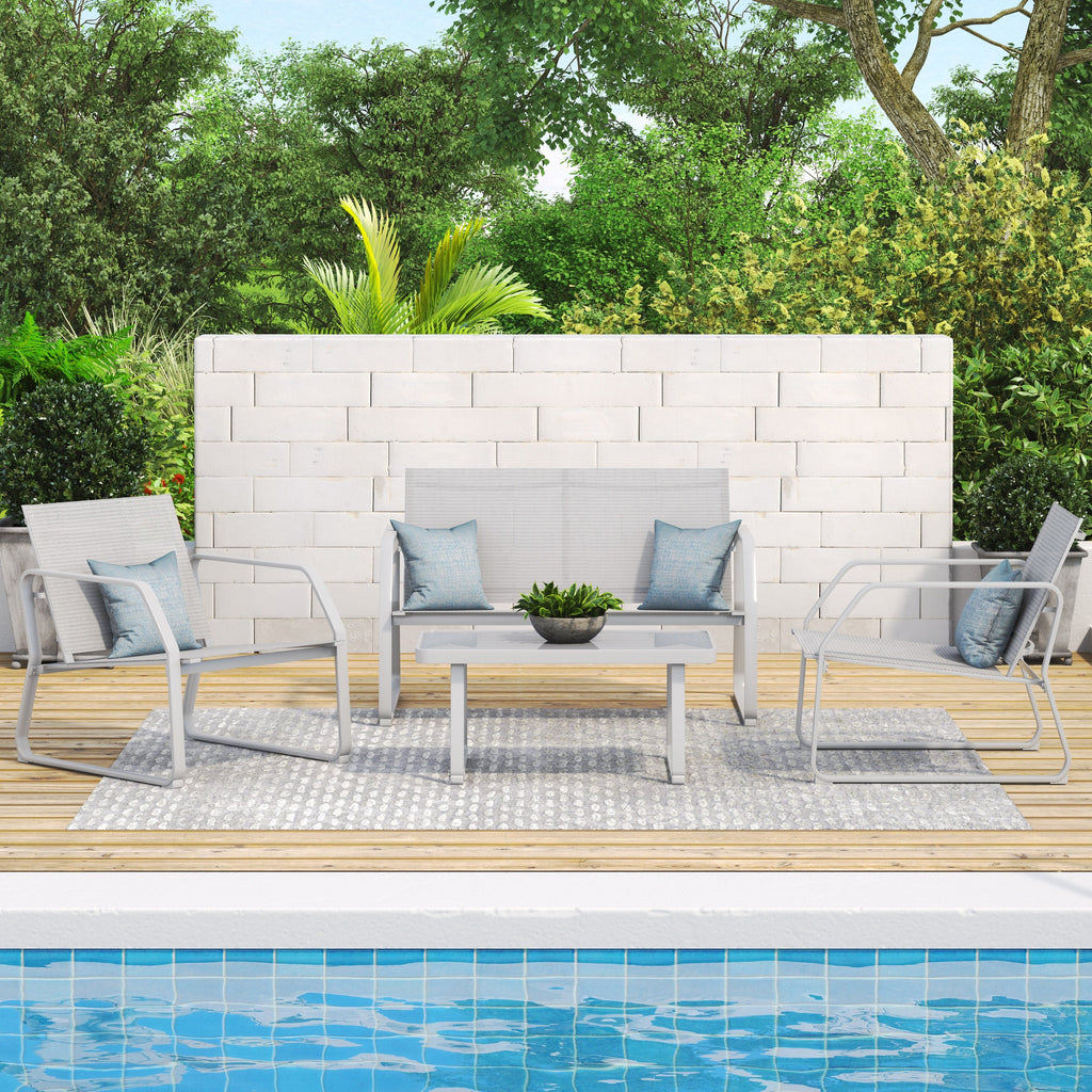 Ensemble de conversation en tissu pour l'extérieur Corvus Yorkdale, 4 pièces