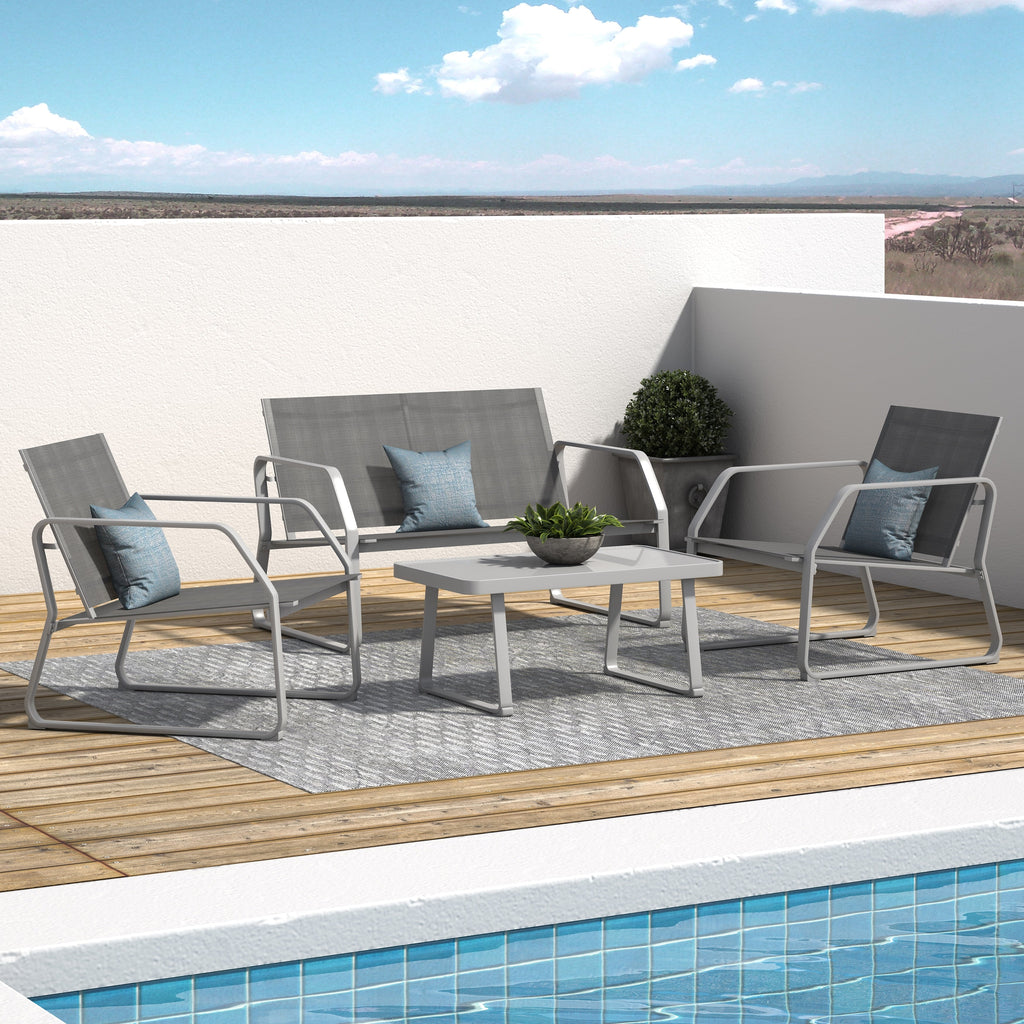 Ensemble de conversation en tissu pour l'extérieur Corvus Yorkdale, 4 pièces