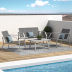 Ensemble de conversation en tissu pour l'extérieur Corvus Yorkdale, 4 pièces