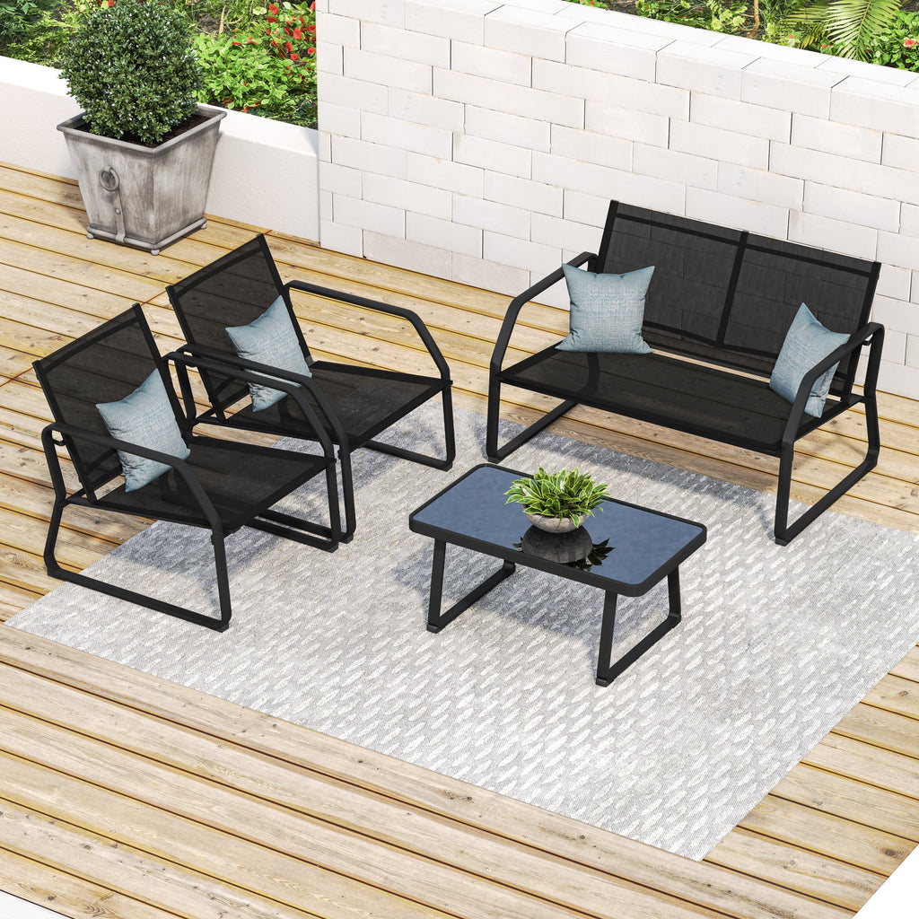 Ensemble de conversation en tissu pour l'extérieur Corvus Yorkdale, 4 pièces