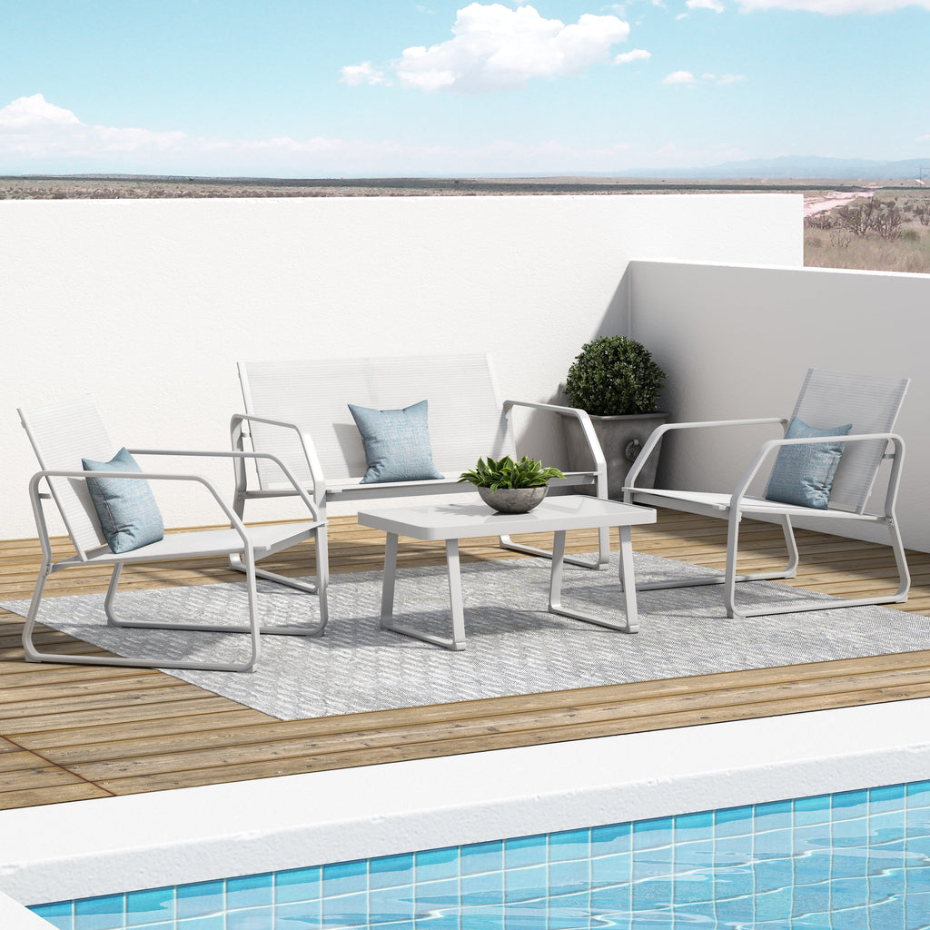 Ensemble de conversation en tissu pour l'extérieur Corvus Yorkdale, 4 pièces