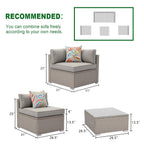 Ensemble de meubles de patio extérieur en osier 5 pièces le plus confortable avec table basse