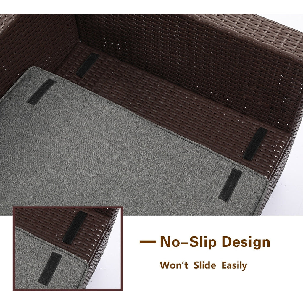 Ensemble de meubles de patio extérieur en osier 5 pièces le plus confortable avec table basse