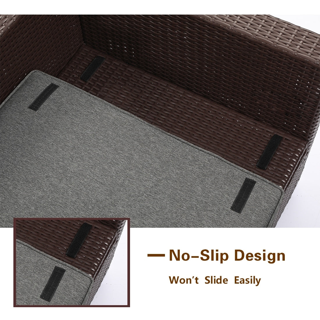 Ensemble de meubles de patio extérieur en osier 5 pièces le plus confortable avec table basse