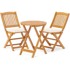Ensemble bistrot de patio Costway 3 pièces en bois d'acacia avec table et chaises pliantes - Voir les détails