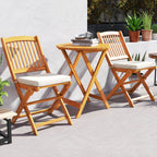 Ensemble bistrot de patio Costway 3 pièces en bois d'acacia avec table et chaises pliantes - Voir les détails