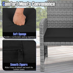 Ensemble de meubles de jardin Costway 3 pièces avec table basse en verre trempé et - Voir les détails