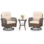 Ensemble de 3 chaises pivotantes et oscillantes Costway pour patio - Voir les détails