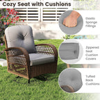 Ensemble de 3 chaises pivotantes et oscillantes Costway pour patio - Voir les détails