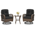 Ensemble de 3 chaises pivotantes et oscillantes Costway pour patio - Voir les détails