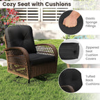 Ensemble de 3 chaises pivotantes et oscillantes Costway pour patio - Voir les détails