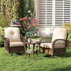 Ensemble de 3 chaises pivotantes et oscillantes Costway pour patio - Voir les détails