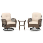 Ensemble de 3 chaises pivotantes et oscillantes Costway pour patio - Voir les détails