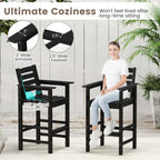 Ensemble de bar Costway 3 pièces en PEHD avec fauteuils et plateau carré haut - Voir les détails