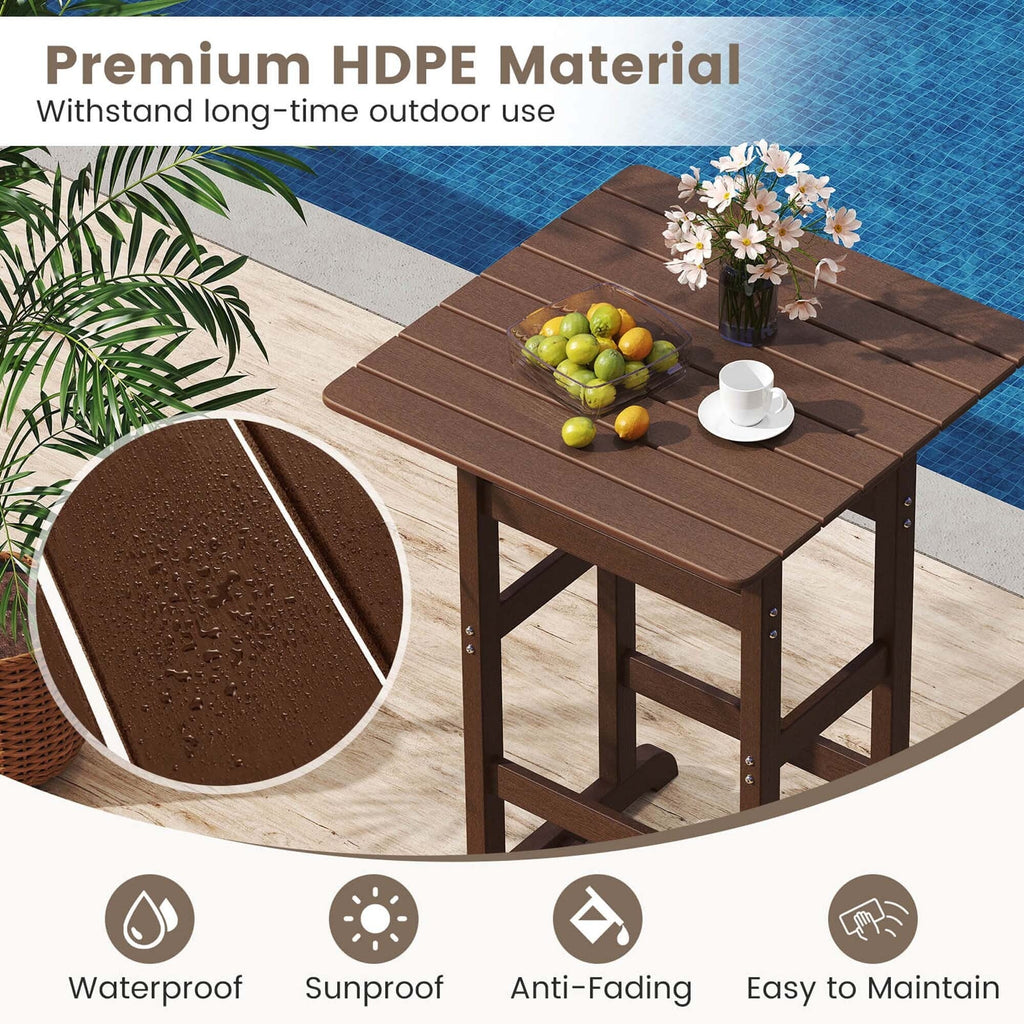 Ensemble de bar Costway 3 pièces en PEHD avec fauteuils et plateau carré haut - Voir les détails