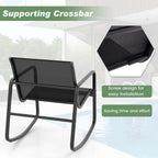 Ensemble de patio à bascule Costway 3 pièces avec 2 chaises bistro à bascule et plateau en verre - Voir les détails