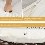 Ensemble bistrot Costway 3 pièces en rotin pour patio, chaises rembourrées, table en verre et terrasse - Voir les détails