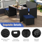 Ensemble de salle à manger d'extérieur Costway 4 pièces, causeuse en rotin et 2 poufs - Voir les détails