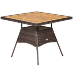 Ensemble de salle à manger en rotin Costway 5 pièces avec fauteuils, table en bois et table basse - Voir les détails