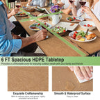 Ensemble table de pique-nique et banc Costway 6 pieds en PEHD robuste pour extérieur - Voir les détails